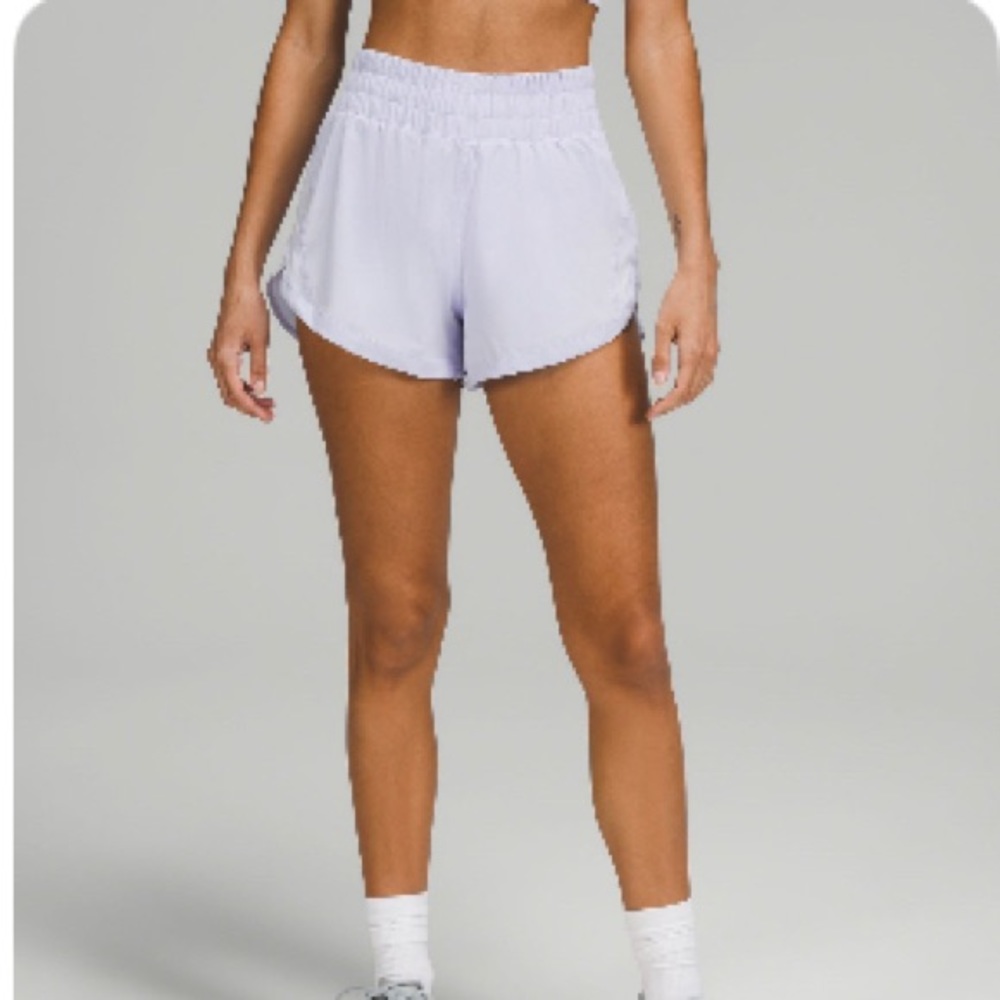 Track That Lululemon high-rise lined short 3” pastel blue 12